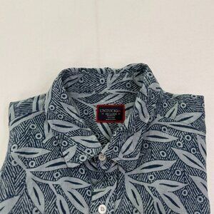 UNTUCKit Shirt Mens 2XL Blue Floral 100% Linen Short Sleeve Button Up Casual